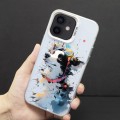 For iPhone 12 Color Ink Frosted PC+TPU Phone Case(Glasses Dog)