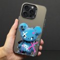 For iPhone 12 Pro Max Color Ink Frosted PC+TPU Phone Case(Blue Bear)