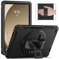 For Samsung Galaxy Tab A9+ / X210 Spider Wheel Silicone Hybrid PC Tablet Case(Black)
