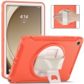 For Samsung Galaxy Tab A9+ / X210 Spider Wheel Silicone Hybrid PC Tablet Case(Coral Orange)