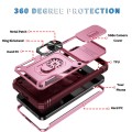 For Samsung Galaxy S24 5G Sliding Camshield TPU + PC Phone Case with Holder(Pink+Rose Red)