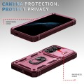 For Samsung Galaxy S24 5G Sliding Camshield TPU + PC Phone Case with Holder(Pink+Rose Red)