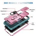 For Samsung Galaxy S24+ 5G Sliding Camshield TPU + PC Phone Case with Holder(Pink+Green)