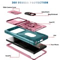 For Samsung Galaxy S24 Ultra 5G Sliding Camshield TPU + PC Phone Case with Holder(Pink+Green)