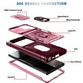For Samsung Galaxy S24 Ultra 5G Sliding Camshield TPU + PC Phone Case with Holder(Pink+Rose Red)