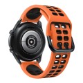 For Samsung Galaxy Watch 6 / 6 Classic Dual-row Hole Two Color Silicone Watch Band(Orange Black)