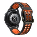 For Samsung Galaxy Watch 6 / 6 Classic Dual-row Hole Two Color Silicone Watch Band(Black Orange)