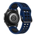 For Samsung Galaxy Watch 6 / 6 Classic Dual-row Hole Two Color Silicone Watch Band(Midnight Blue Bla