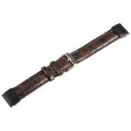 For Garmin Fenix 7S 20mm  Bamboo Joint Texture Genuine Leather Watch Band(Bamboo Brown)