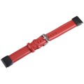 For Garmin Fenix 7X 26mm Plain Weave Genuine Leather Watch Band(Red)