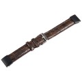 For Garmin Fenix 7X 26mm Bamboo Joint Texture Genuine Leather Watch Band(Bamboo Brown)