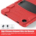 For Samsung Galaxy Tab A9+ / X210 PC Hybrid Silicone Tablet Case with Holder(Red)
