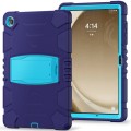 For Samsung Galaxy Tab A9+ / X210 PC Hybrid Silicone Tablet Case with Holder(Navy Blue Blue)