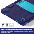 For Samsung Galaxy Tab A9+ / X210 PC Hybrid Silicone Tablet Case with Holder(Navy Blue Blue)