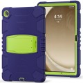 For Samsung Galaxy Tab A9+ / X210 PC Hybrid Silicone Tablet Case with Holder(Navy Blue Lime)