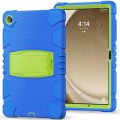 For Samsung Galaxy Tab A9+ / X210 PC Hybrid Silicone Tablet Case with Holder(Blue Lime)