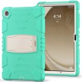 For Samsung Galaxy Tab A9+ / X210 PC Hybrid Silicone Tablet Case with Holder(Mint Green)