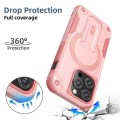 For iPhone 15 Pro Max MagSafe Holder Armor PC Hybrid TPU Phone Case(Pink)