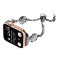 For Apple Watch SE 2023 40mm Shell Metal Chain Bracelet Watch Band(Black)