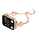 For Apple Watch Series 6 44mm Shell Metal Chain Bracelet Watch Band(Rose Gold)