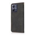 For Motorola Moto G14 4G Dual-color Stitching Leather Phone Case(Black Brown)