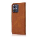 For Motorola Moto G14 4G Dual-color Stitching Leather Phone Case(Brown Red)