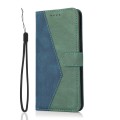 For Motorola Moto G54 5G Dual-color Stitching Leather Phone Case(Blue Green)