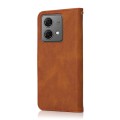 For Motorola Moto G84 5G Dual-color Stitching Leather Phone Case(Brown Red)