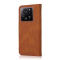 For Xiaomi 13T Dual-color Stitching Leather Phone Case(Brown Red)