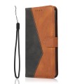 For Xiaomi Redmi 13C 4G Dual-color Stitching Leather Phone Case(Black Brown)