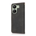 For Xiaomi Redmi 13C 4G Dual-color Stitching Leather Phone Case(Black Brown)