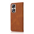 For Honor 90 Pro Dual-color Stitching Leather Phone Case(Brown Red)