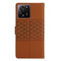 For Xiaomi 13T Diamond Embossed Skin Feel Leather Phone Case(Brown)