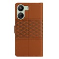 For Xiaomi Redmi 13C 4G Diamond Embossed Skin Feel Leather Phone Case(Brown)