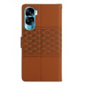 For Honor 90 Lite Diamond Embossed Skin Feel Leather Phone Case(Brown)