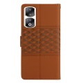 For Honor 90 Pro Diamond Embossed Skin Feel Leather Phone Case(Brown)