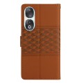 For Honor 90 Diamond Embossed Skin Feel Leather Phone Case(Brown)