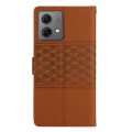For Motorola Moto G84 5G Diamond Embossed Skin Feel Leather Phone Case(Brown)