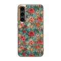 For Samsung Galaxy S23 5G Denior Flower Language Series Electroplated Phone Case(Blue)