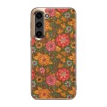 For Samsung Galaxy S23+ 5G Denior Flower Language Series Electroplated Phone Case(Green)