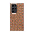 For Samsung Galaxy S23 Ultra 5G Denior Flower Language Series Electroplated Phone Case(Orange)