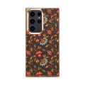 For Samsung Galaxy S23 Ultra 5G Denior Flower Language Series Electroplated Phone Case(Black)