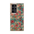 For Samsung Galaxy S23 Ultra 5G Denior Flower Language Series Electroplated Phone Case(Blue)