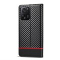 For Xiaomi 13T / 13T Pro LC.IMEEKE Carbon Fiber Texture Flip Leather Phone Case(Horizontal Black)