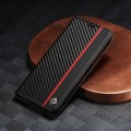For Xiaomi Redmi Note 13 5G LC.IMEEKE Carbon Fiber Texture Flip Leather Phone Case(Vertical Black)