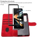 For Samsung Galaxy Z Fold5 5G YX0060 Elephant Head Embossed Phone Leather Case with Lanyard(Red)