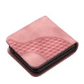 For Samsung Galaxy Z Flip5 5G YX0060 Elephant Head Embossed Phone Leather Case with Lanyard(Pink)