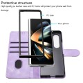 For Samsung Galaxy Z Fold4 5G YX0060 Elephant Head Embossed Phone Leather Case with Lanyard(Light Pu