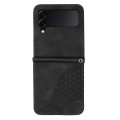 For Samsung Galaxy Z Flip3 5G YX0060 Elephant Head Embossed Phone Leather Case with Lanyard(Black)