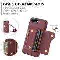 For iPhone 7 / 8 / SE 2020 DF-09 Crossbody Litchi texture Card Bag Design PU Phone Case(Wine Red)